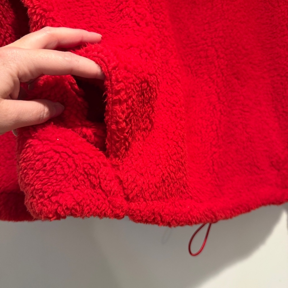 No Boundaries Red Sherpa Fleece Half-Zip Pullover — Size L - Picture 3 of 5